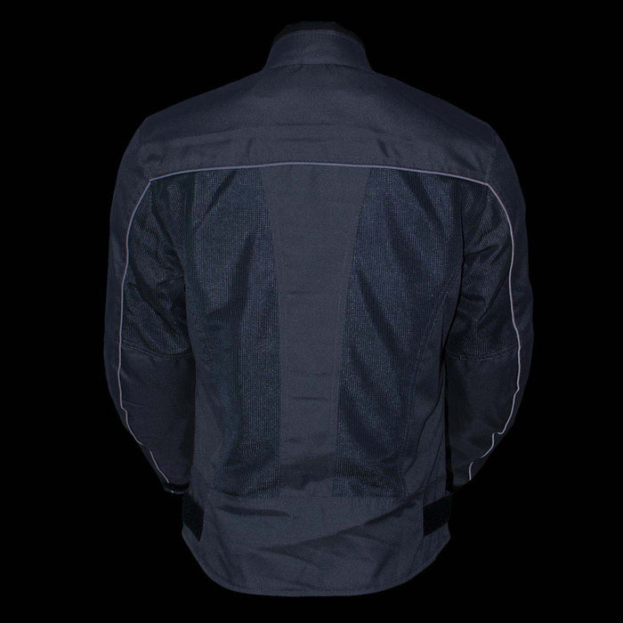 Milwaukee Leather Women's Shade Black/Grey Textile Motorcycle Jacket w/ CE Armor - MPL22707