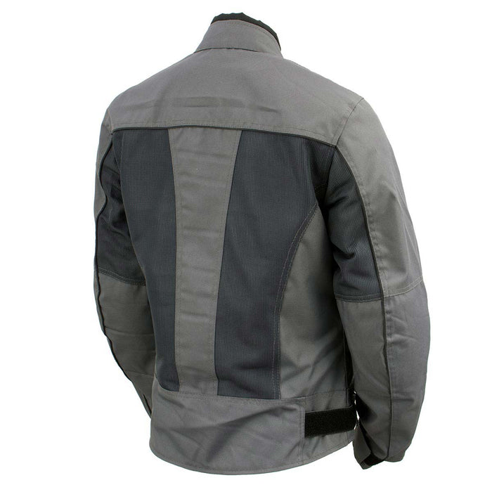 Milwaukee Leather Women's Shade Black/Grey Textile Motorcycle Jacket w/ CE Armor - MPL22707