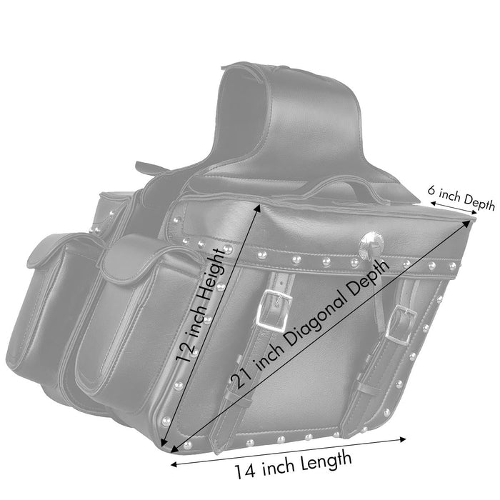 Milwaukee Performance MP8310 Black Zip Off PVC Studded Throw Over Saddlebags