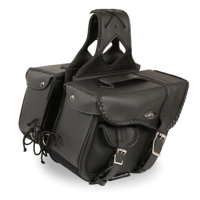Milwaukee Performance SH66501ZB Black Medium Braided Zip Off PVC Throw Over Saddlebags