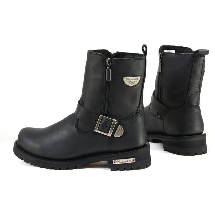 MMCC MB407 Men's Afterburner Black Leather Biker Boots - Riding Footwear