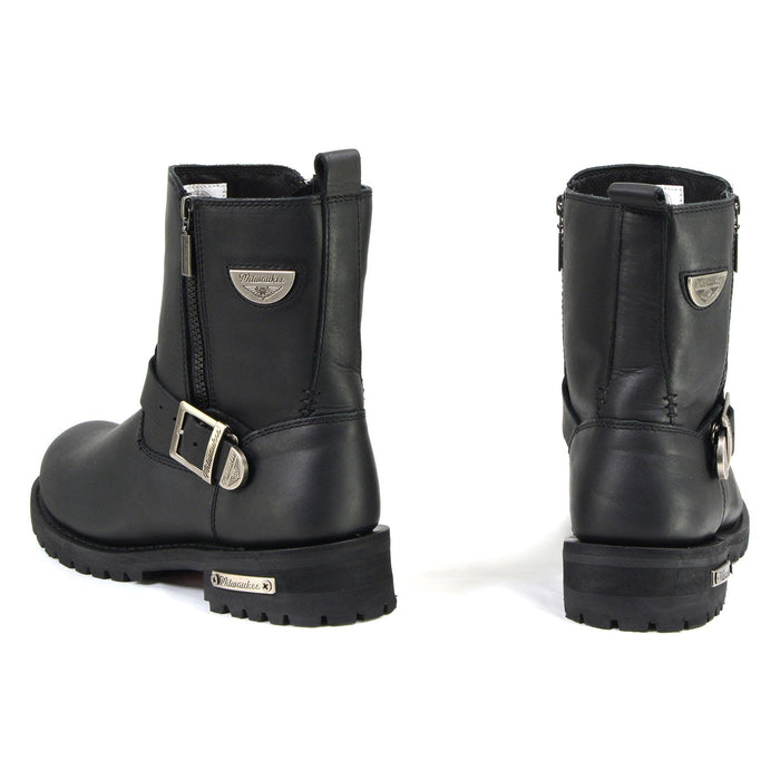 MMCC MB407 Men's Afterburner Black Leather Biker Boots - Riding Footwear