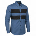 MMCC Men's Block Shift Long Sleeve Mechanic Shop Shirt - Microfiber Panel - MMC16155