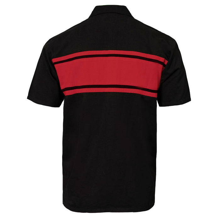 MMCC Men's Gear Head Black/Red Mechanic Shirt - Microfiber Panel - MMC16020