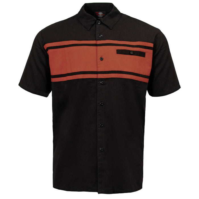 MMCC Men's Gear Head Black/Texas Orange Mechanic Shirt - Microfiber Panel - MMC16018