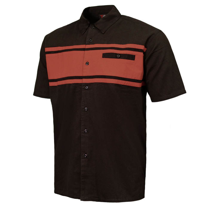 MMCC Men's Gear Head Black/Texas Orange Mechanic Shirt - Microfiber Panel - MMC16018