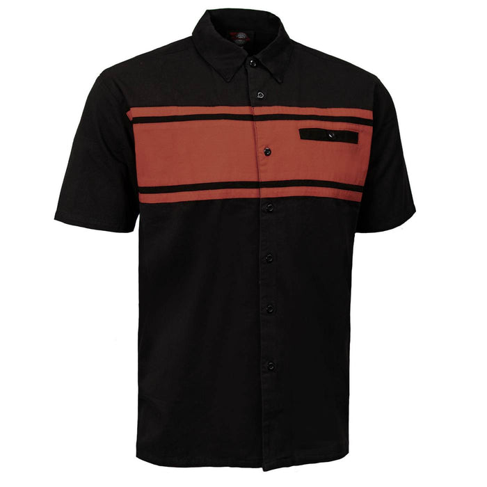 MMCC Men's Gear Head Black/Texas Orange Mechanic Shirt - Microfiber Panel - MMC16018