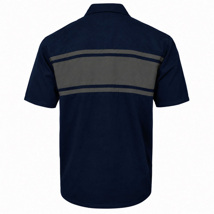 MMCC Men's Gear Head Blue/Grey Mechanic Shirt - Microfiber Panel - MMC16019