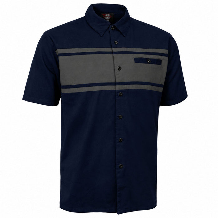 MMCC Men's Gear Head Blue/Grey Mechanic Shirt - Microfiber Panel - MMC16019