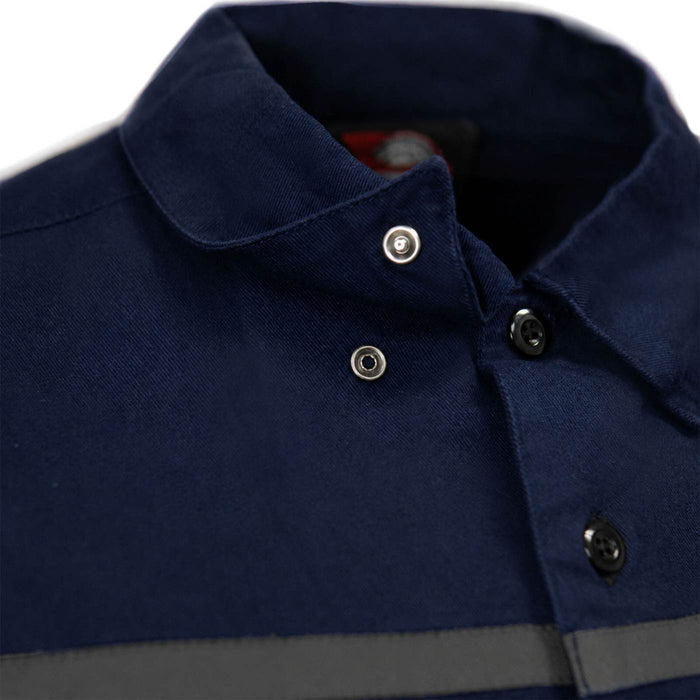 MMCC Men's Gear Head Blue/Grey Mechanic Shirt - Microfiber Panel - MMC16019