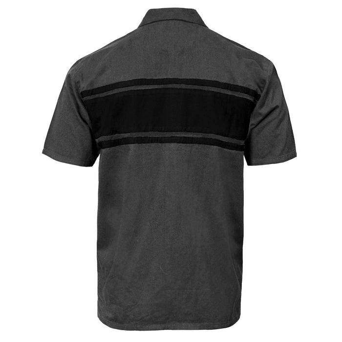 MMCC Men's Gear Head Grey/Black Mechanic Shirt - Microfiber Panel - MMC16017