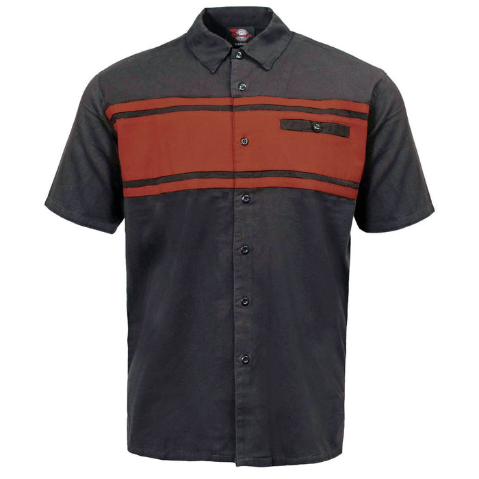 MMCC Men's Gear Head Grey/Texas Orange Mechanic Shirt - Microfiber Panel - MMC16021