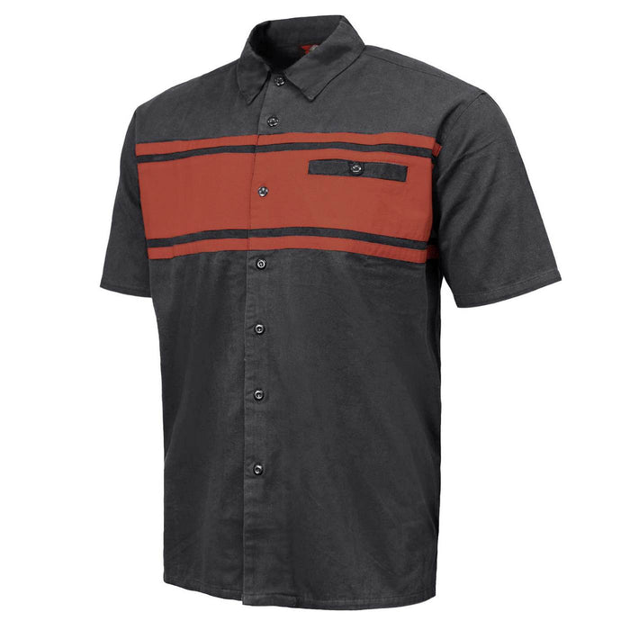 MMCC Men's Gear Head Grey/Texas Orange Mechanic Shirt - Microfiber Panel - MMC16021