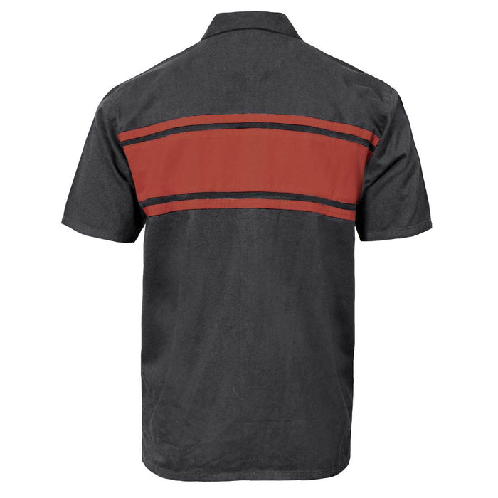 MMCC Men's Gear Head Grey/Texas Orange Mechanic Shirt - Microfiber Panel - MMC16021