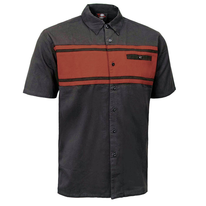 MMCC Men's Gear Head Grey/Texas Orange Mechanic Shirt - Microfiber Panel - MMC16021