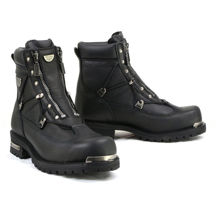 MMCC Men's Throttle Black Leather Motorcycle Boots - MB440EE