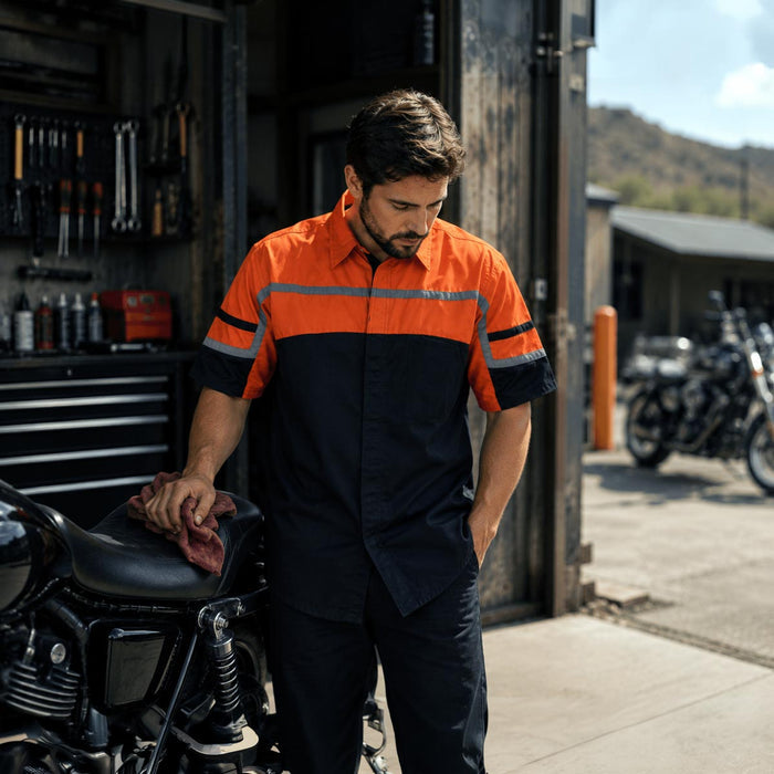 MMCC Men's Torque Shift Polyester Blend Mechanic Shirt - MDM11616
