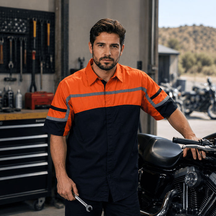 MMCC Men's Torque Shift Polyester Blend Mechanic Shirt - MDM11616