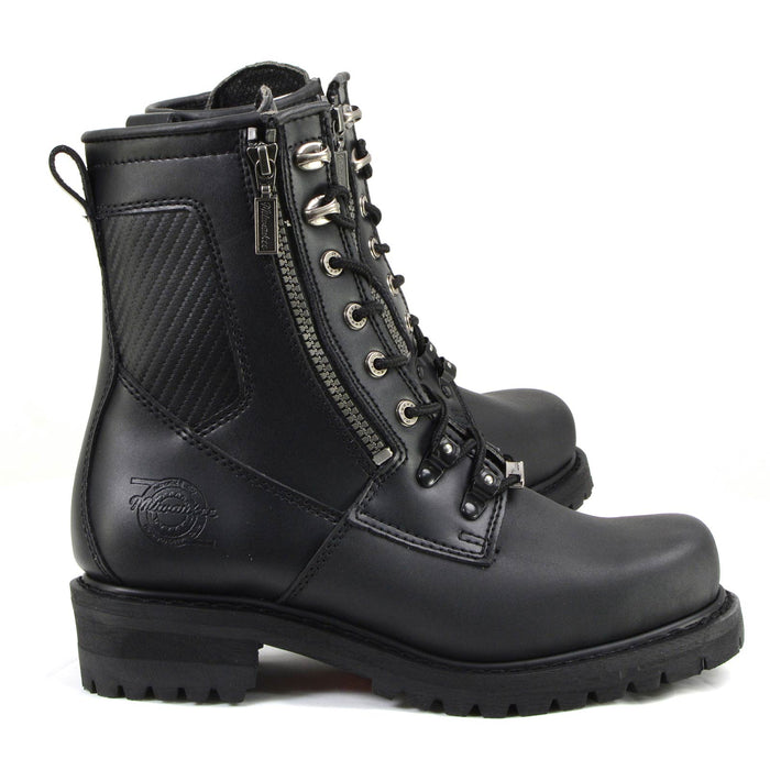 MMCC Men's Trooper Black Leather Motorcycle Boots - MB416