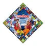 A diamond-shaped Monopoly game board featuring colorful football player photos in the center and around property spaces.