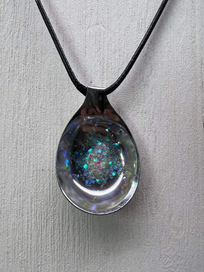 Moon Dust Spoon Pendant With 18" Adjustable Cord