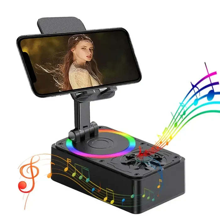 New Cell Phone Holder Stand With Bluetooth Speaker Adjustable Desktop