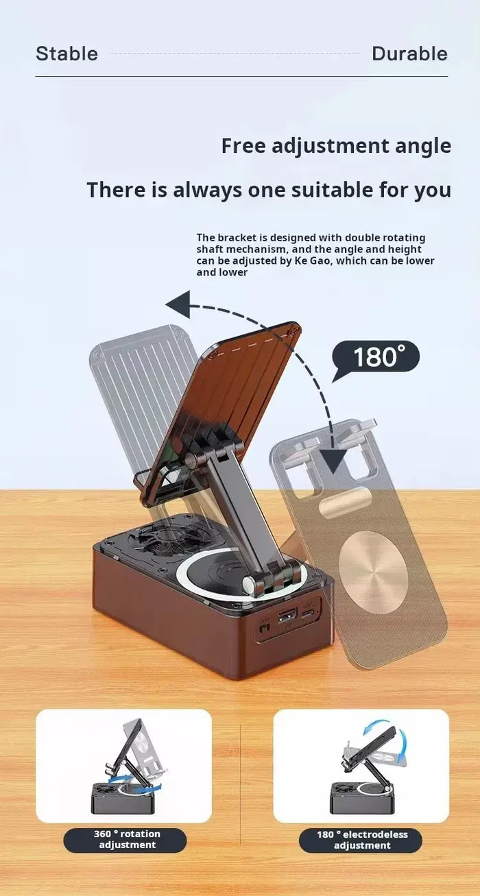 New Cell Phone Holder Stand With Bluetooth Speaker Adjustable Desktop