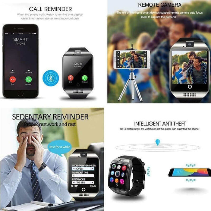 New Digital Touch Smart watch clock Q18 SmartWatch Support Sim TF Card Phone Call Push Message Camera For Android IOS Phone