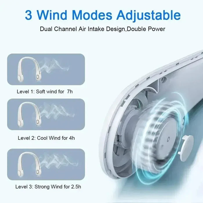 New Mini Neck Fan Portable Bladeless Hanging Neck