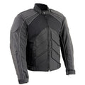 NexGen SH2153 Men's Black and Blue CE Armored Motorcycle Textile and Leather Combo Jacket