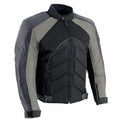 NexGen SH2153 Men's Black and Orange CE Armored Motorcycle Textile and Leather Combo Jacket