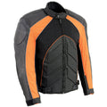 NexGen SH2153 Men's Combo Black and Red CE Armored Leather and Textile with Mesh Motorcycle Jacket