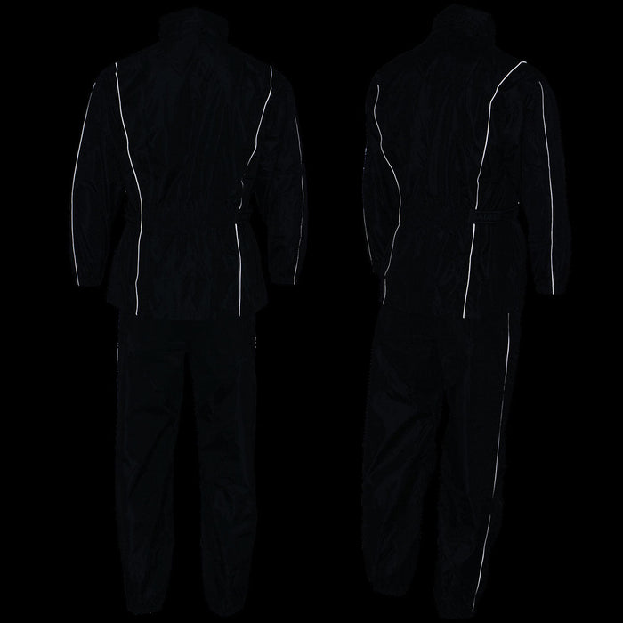NexGen SH2215 Men's Lightweight Oxford Nylon Black Water Resistant Rain Suit