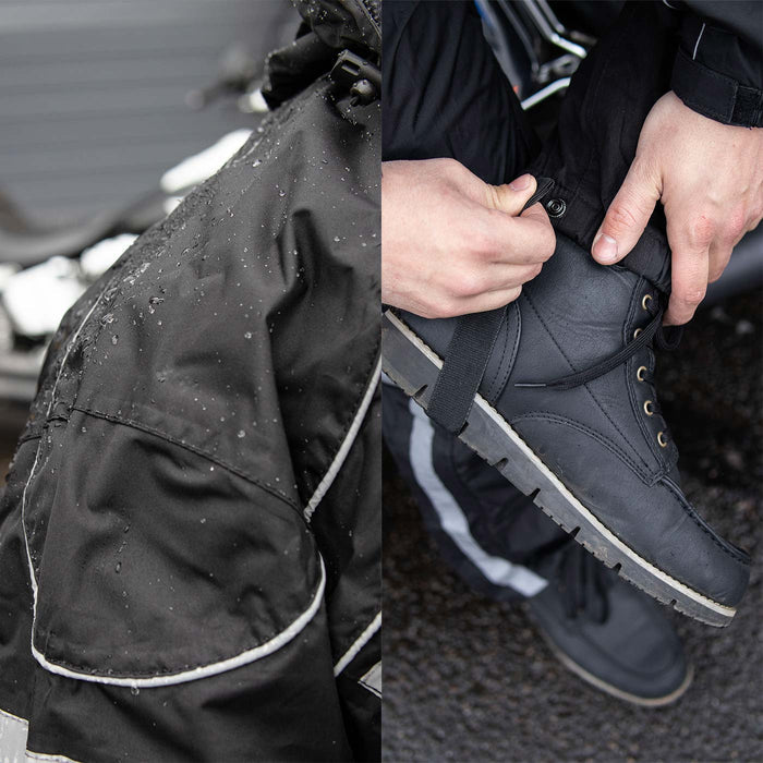 NexGen SH2331 Men's Black Water Resistant Rain Suit with Reflective Tape