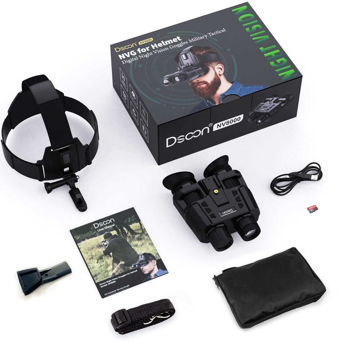 Night Vision Binoculars Goggles Infrared Digital Head Mount Built-in Battery Rechargeable Hunting Camping Equipment 1080P Video - NIGHT VISION