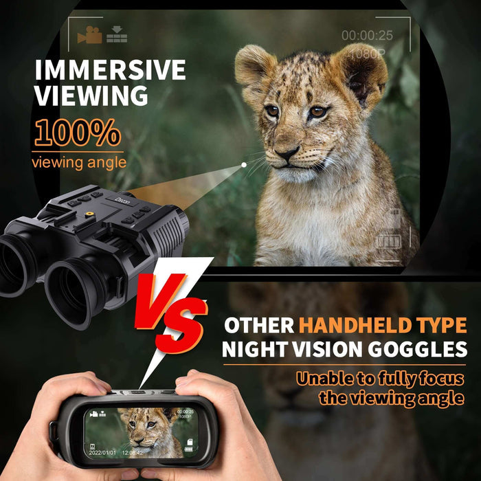 Night Vision Binoculars Goggles Infrared Digital Head Mount Built-in Battery Rechargeable Hunting Camping Equipment 1080P Video