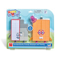 Numberblocks Nineteen and Twenty figures in packaging with posable arms, glasses, and a purple top hat.