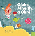 Cover of Irish children's sound book 'Oíche Mhaith, a Ghrá!' featuring a cartoon boy, a dinosaur, and various toys.