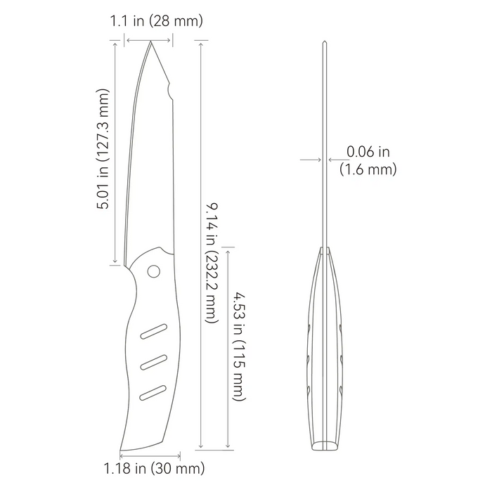 Olight OREMAKE Sheepdog Damascus 5" Kitchen Utility Knife,45-layer construction-Optics Force