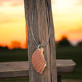 Orange Shell Necklace with 18" Adjustable Leather Necklace