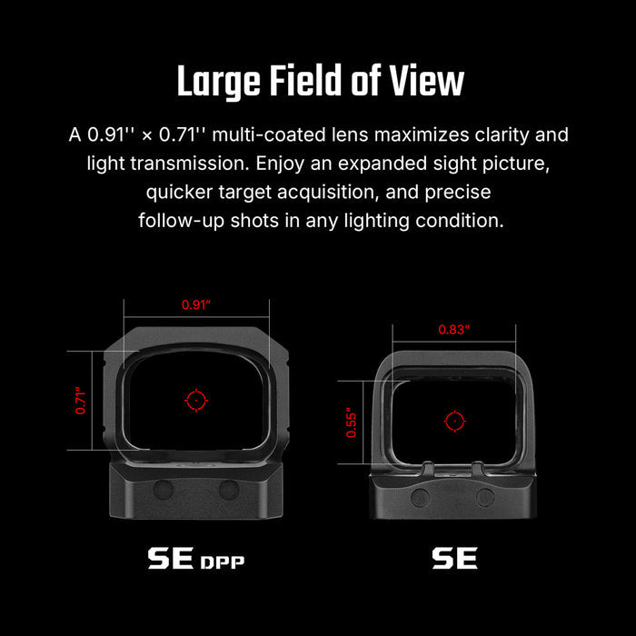 Osight SE DPP Footprint Enclosed Emitter Red Dot Sight with Multi-Reticle System