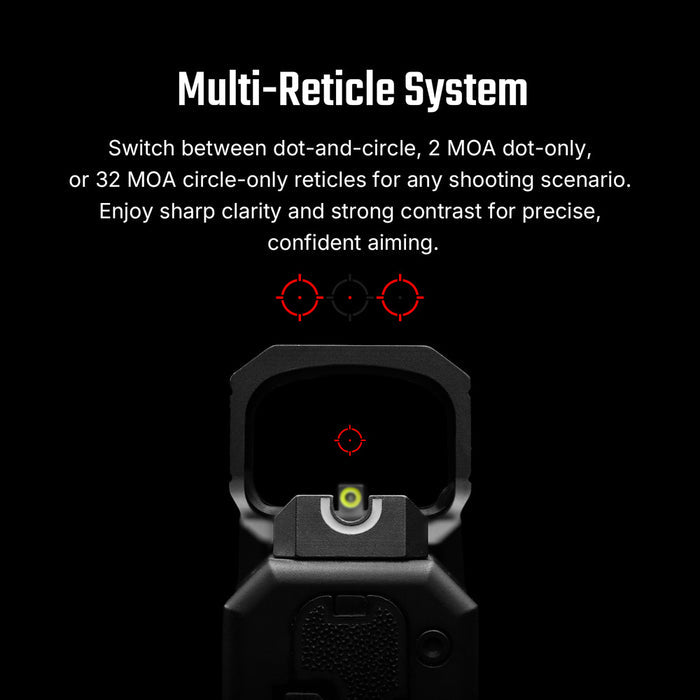 Osight SE DPP Footprint Enclosed Emitter Red Dot Sight with Multi-Reticle System