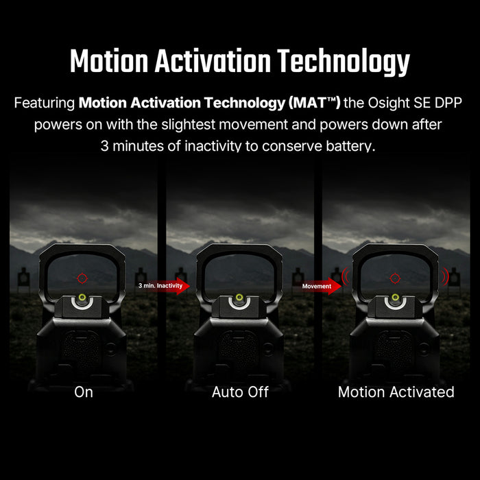 Osight SE DPP Footprint Enclosed Emitter Red Dot Sight with Multi-Reticle System