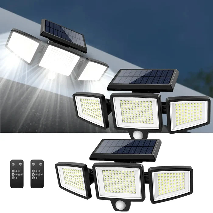 Outdoor Waterproof Solar Light with Motion Sensor Security featuring ABS material with remote control included