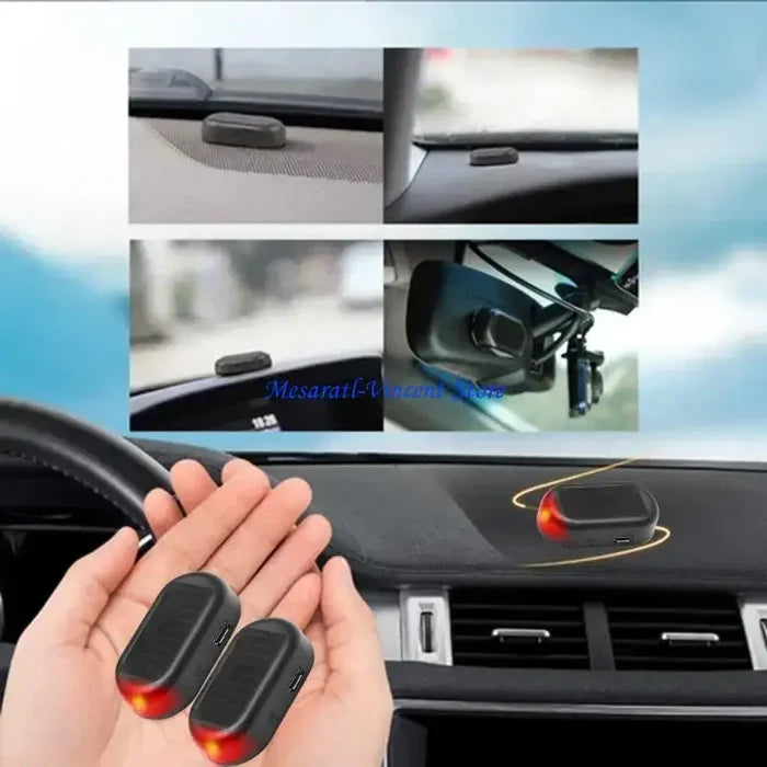Pack of 2 Cold Weather Electromagnetic Anti-frost Devices shown in use in car dashboard.