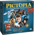 Blue board game box featuring Harry Potter characters, Hogwarts, and a time turner with 1,000 movie trivia questions.