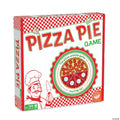 Square board game box with red checkered borders, a cartoon chef, and a circular half-pizza half-strawberry pie graphic.