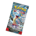 Blue Pokémon booster pack featuring a crystalline Lapras surrounded by colorful gems, labeled Stellar Crown.