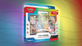 Pokémon First Partner Illustration Collection Series 3 box set showing three booster packs and card energy symbols.