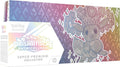 Large rainbow Pokémon box featuring Eevee with a crystal crown and silhouettes of its various evolutions.